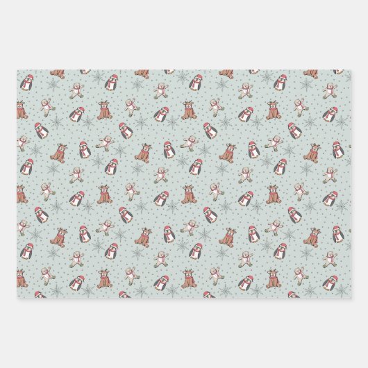 Mint Gree Baby zijn koude buiten de winter Baby sh Inpakpapier Vel (Voorkant 2)