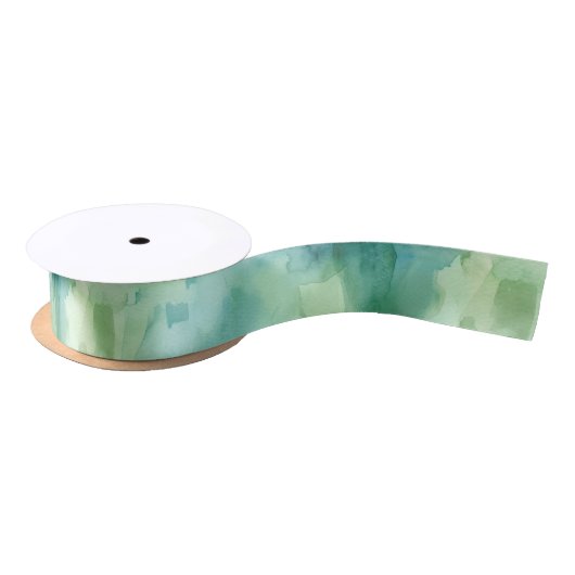 Mint Green Abstract Christmas Satijnen Lint (Spoel)