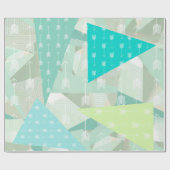 Mint Green Abstract Retro Triangle Arrow Cadeaupapier (Vlak)