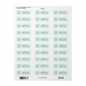 Mint Green Abstracte kerstsnowflake Etiket (Full Sheet)