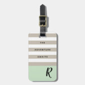 Mint Green Adventure wacht  Monogram Bagagelabel (Voorkant verticaal)