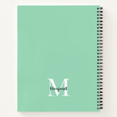 Mint Green Aesthetic Monogram Gifts Personated Notitieboek (Achterkant)