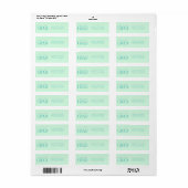 Mint Green Afstudeerder gepersonaliseerde retourad Etiket (Full Sheet)