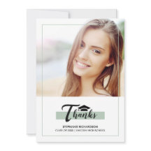 Mint Green Afstuderen dank u fotokaart
