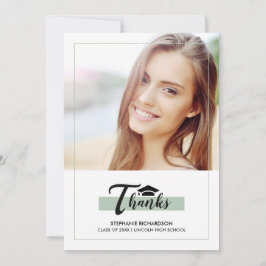 Mint Green Afstuderen dank u fotokaart Aankondiging