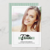 Mint Green Afstuderen dank u fotokaart Aankondiging (Voorkant / Achterkant)