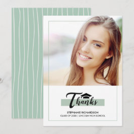 Mint Green Afstuderen dank u fotokaart Aankondiging