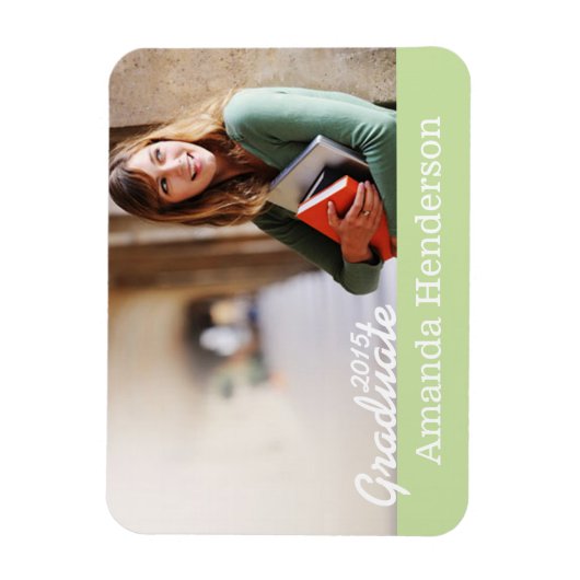 Mint Green Afstuderen Foto aankondiging Magnet Magneet (Verticaal)
