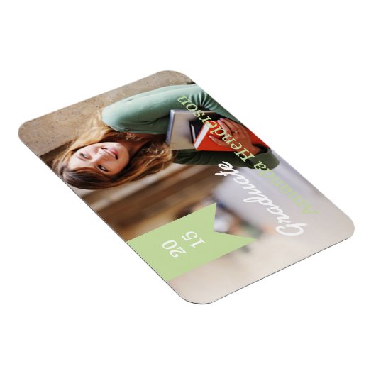 Mint Green Afstuderen Foto aankondiging Magnet Magneet (Rechterzijde)