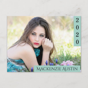 Mint Green Afstuderen   Foto van Trendy Modern Afs Uitnodiging Briefkaart