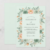 Mint Green Alluring Succulent Wedding Kaart (Voorkant / Achterkant)
