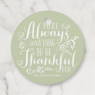 Mint Green altijd dankbaar citaat Thanksgiving Bedankjes Labels