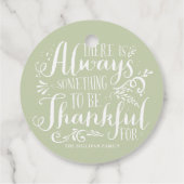 Mint Green altijd dankbaar citaat Thanksgiving Bedankjes Labels (Achterkant)