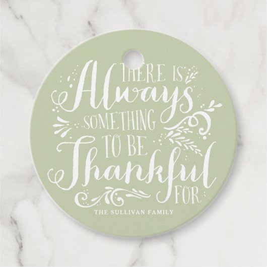 Mint Green altijd dankbaar citaat Thanksgiving Bedankjes Labels (Voorkant)