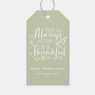 Mint Green altijd dankbaar citaat Thanksgiving Cadeaulabel