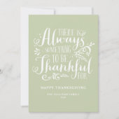 Mint Green altijd dankbaar citaat Thanksgiving Feestdagenkaart (Voorkant)