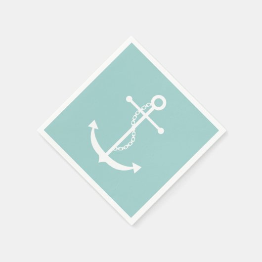 Mint Green Anchor Servet (Hoek)