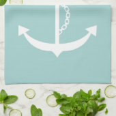 Mint Green Anchor Theedoek (Gevouwen)