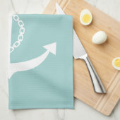 Mint Green Anchor Theedoek (Quarter Fold)