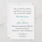 Mint Green and Black Swirling Border Wedding Kaart (Achterkant)
