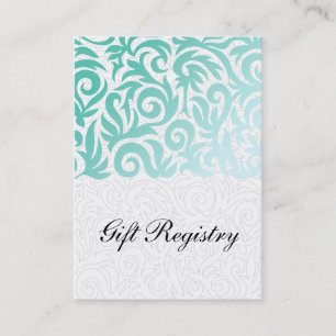 Mint Green and Black Swirling Border Wedding Visitekaartje