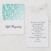 Mint Green and Black Swirling Border Wedding Visitekaartje (Voorkant / Achterkant)