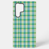 Mint Green and Blue Plaid Phone Case Samsung Galaxy Hoesje (Achterkant)
