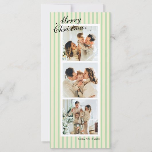 Mint Green and Cream Chic Vertical Stripes 3 Photo (Voorkant)