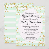 Mint Green and Gold Bridal Shower Invitation Kaart (Voorkant / Achterkant)