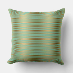 Mint Green and Gold Stripes Pattern Kussen