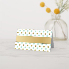 Mint Green and Gold Wedding Folded Place Card Plaatskaartje