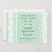 Mint Green and  Lace Wedding Invitation Kaart (Voorkant)