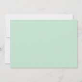 Mint Green and  Lace Wedding Invitation Kaart (Achterkant)