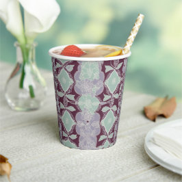 Mint green and lavender purple patterns AI art  Papieren Bekers