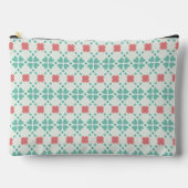 Mint green and pink floral clover tile pattern etui (Voorkant)
