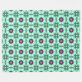 Mint green and purple geometric mandala pattern  fleece deken (Voorkant (Horizontaal))