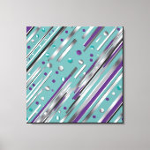 Mint green and Purple polka dot stripe  Canvas Afdruk (Voorkant)