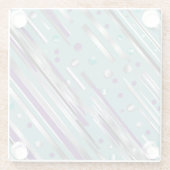 Mint green and Purple polka dot stripe  Glazen Onderzetter (Achterkant)
