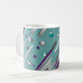 Mint green and Purple polka dot stripe  Koffiemok (Voorkant links)