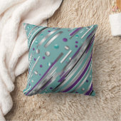 Mint green and Purple polka dot stripe Kussen (Deken)