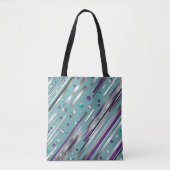 Mint green and Purple polka dot stripe  Tote Bag (Voorkant)
