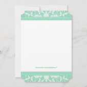 Mint Green and White Lace Bow Sweet 16 Party Kaart (Achterkant)