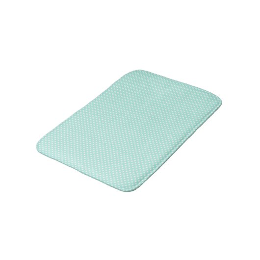 Mint Green and White Polka Dot Bath Mat (Gekanteld)