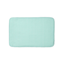 Mint Green and White Polka Dot Bath Mat