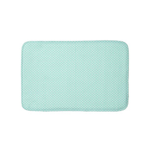 Mint Green and White Polka Dot Bath Mat