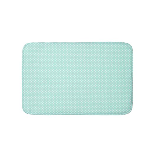 Mint Green and White Polka Dot Bath Mat (Voorkant)