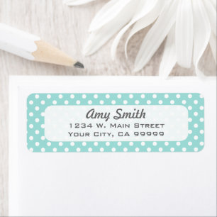 Mint Green and White Polka Dots Pattern Etiket