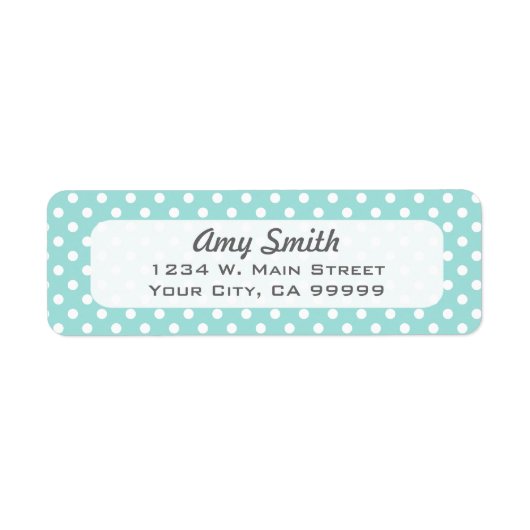 Mint Green and White Polka Dots Pattern Etiket (Voorkant)