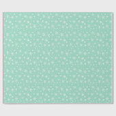 Mint Green and White Snowflake Doodle Holiday Cadeaupapier (Vlak)