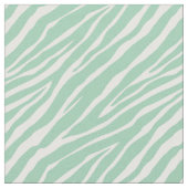 Mint Green and White Zebra Print Stripes Stof (Close Up)